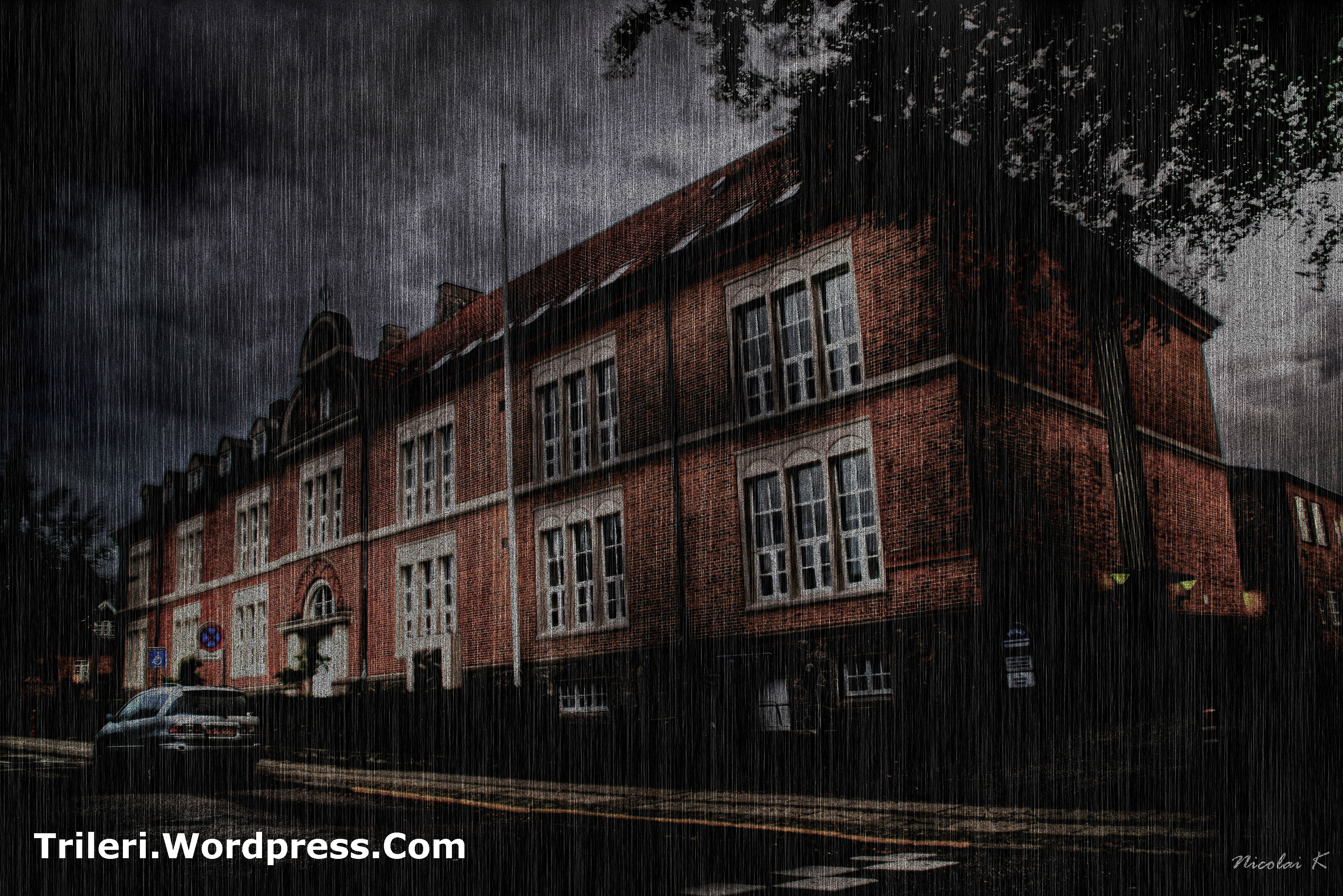 Про школу на ночь. Страшная школа. Мрачная школа. Мрачное здание школы.